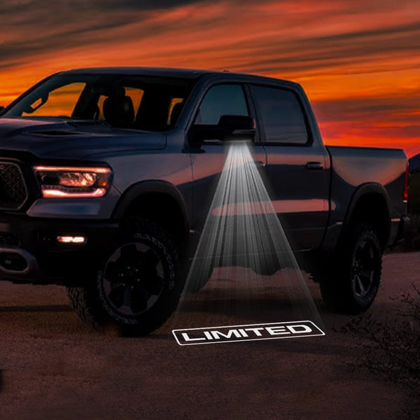 RAM RAM 1500 3rd/4th/5th Gen Premium Side Wing Mirror Puddle Lights Multiple Designs 2002-2026 Limited - 1 Pair 2 Side Mirror Lights