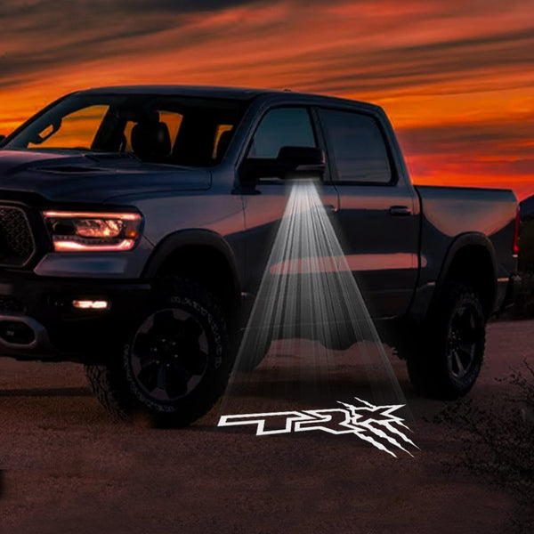 RAM RAM TRX Premium Side Wing Mirror Puddle Lights Multiple Designs 2021-2024 TRX White With Claw - 1 Pair 2 Side Mirror Lights