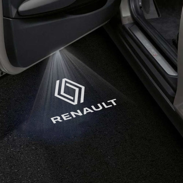 Renault Renault Samsung QM5 Premium Door Puddle Lights Various Designs 2007–2016 New Renault Logo With Word - 1 Pair 2 Doors