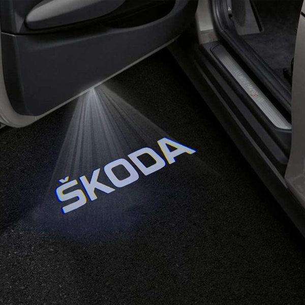 Skoda Skoda Elroq Premium Puddle Lights Multiple Designs 2025 Skoda Word - 1 Set - 2 Doors