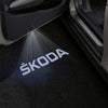 Skoda Skoda Universal Door Stick On Puddle Lights Multiple Designs Skoda Logo 1 - 1 Pair 2 Doors