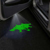 TESLA Premium LED Door Projector Puddle Lights TESLA Cybertruck 2024-2025 Cyberbeast Cerberus Logo Green - 1 Set - 2 Doors