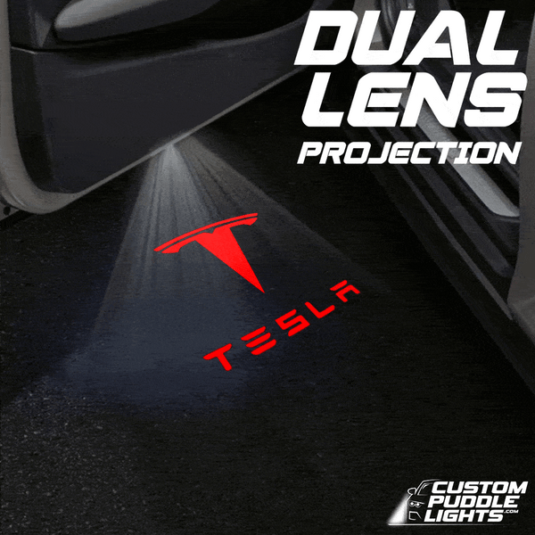 TESLA Tesla Model 3 Dynamic Dual Lens Premium Door Puddle Lights Multiple Designs 2017-2025