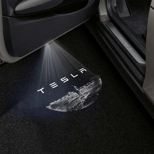 Tesla Word On Moon - 1 Pair - 2 Doors