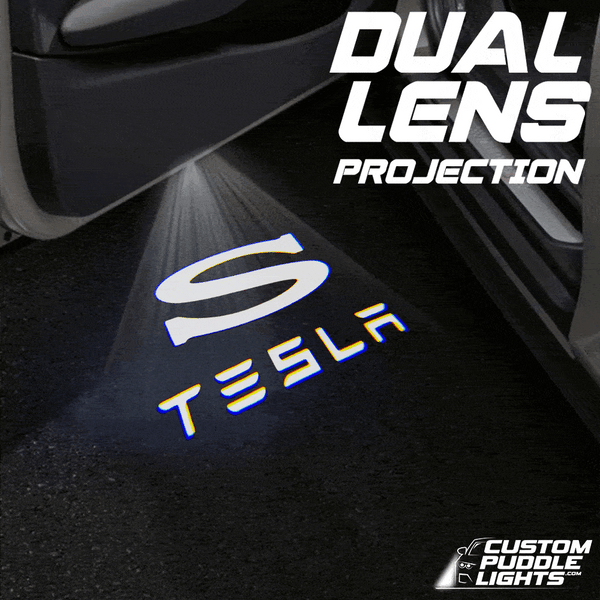 TESLA Tesla Model S Dynamic Dual Lens Premium Puddle Lights Multiple Designs 2014-2020