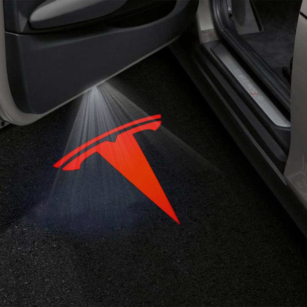 Tesla Logo Red - 1 Pair 2 Doors
