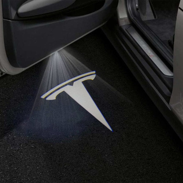 Tesla Logo White - 1 Pair 2 Doors