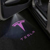 Tesla Logo With Word Pink - 1 Pair 2 Doors