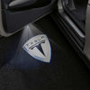 TESLA Tesla Model X Premium Puddle Lights Multiple Designs 2016–2019 Tesla Logo White Shield 1 Set - 2 Doors