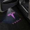 TESLA Tesla Model X Premium Puddle Lights Multiple Designs 2016–2019 Tesla Logo with Wording Pink 1 Set - 2 Doors
