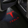 TESLA Tesla Model X Premium Puddle Lights Multiple Designs 2016–2019 Tesla Logo with Wording Red 1 Set - 2 Doors