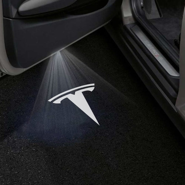 Tesla Logo White - 1 Pair 2 Doors