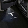 Tesla Logo With Word White - 1 Pair 2 Doors
