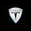 TESLA Tesla Model Y Premium Puddle Lights Multiple Designs 2020–2025 Tesla Logo White Shield