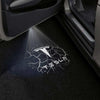 Tesla Logo With Word Lightening Effect - 1 Pair 2 Doors