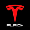 TESLA Tesla Model Y Premium Puddle Lights Multiple Designs 2020–2025 Tesla Logo with Wording PLAID + Red