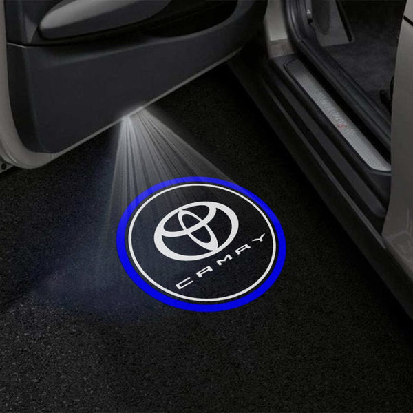 Toyota Logo with CAMRY Word Double Circle Blue 1 Pair - 2 Doors