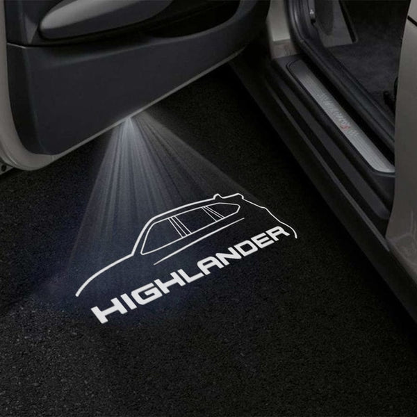 Toyota Toyota Grand Highlander Premium Puddle Lights Multiple Designs 2024-2025 HIGHLANDER Wording With Car 2 - 1 Set - 2 Doors