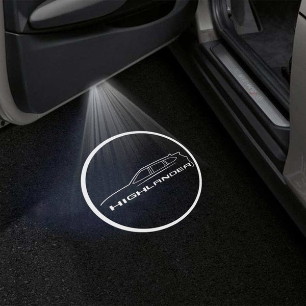 Toyota Toyota Grand Highlander Premium Puddle Lights Multiple Designs 2024-2025 HIGHLANDER Wording with Car Circle - 1 Set - 2 Doors