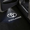 Toyota Toyota Grand Highlander Premium Puddle Lights Multiple Designs 2024-2025 Toyota Logo White with HIGHLANDER Wording - 1 Set - 2 Doors