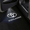 Toyota Logo White With HIGHLANDER Word 1 Pair - 2 Doors