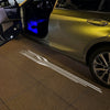 Toyota White Speed Line Curtain Logo - 1 Pair - 2 Doors