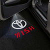Toyota Toyota Wish 2nd Gen AE20 Premium Puddle Lights Multiple Designs 2009-2017 Toyota Wish Logo White + Red - 1 Set - 2 Doors