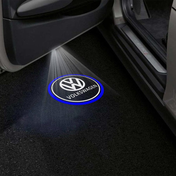 VOLKSWAGEN Volkswagen Atlas/Atlas Cross Sport/Teramont Premium Door Puddle Lights Multiple Designs 2017-2026 Volkswagen Logo With Blue Circle - 1 Pair 2 Doors / Atlas/Teramont- 2017-2026