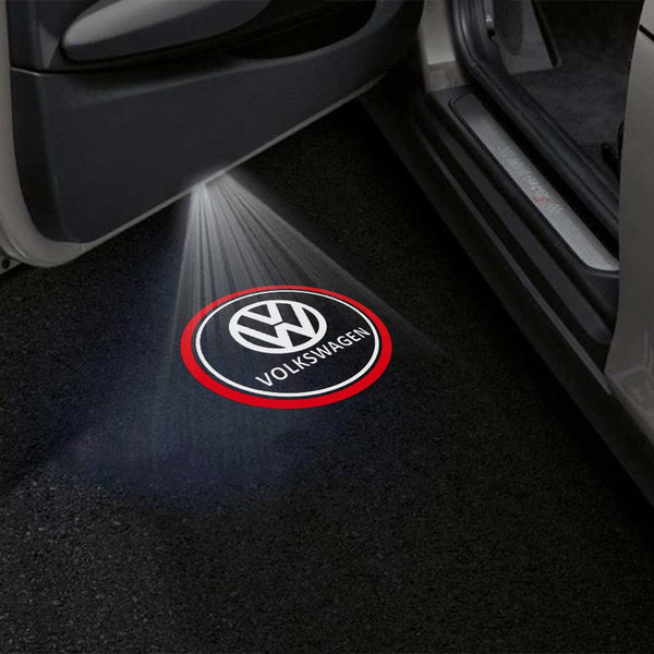 Volkswagen Logo With Red Circle - 1 Pair 2 Doors