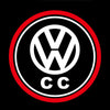 VOLKSWAGEN Volkswagen CC Premium Puddle Lights Multiple Designs 2009-2025 Volkswagen Logo + CC Word Red 1 Set - 2 Doors