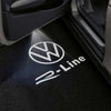 VOLKSWAGEN Volkswagen CC Premium Puddle Lights Multiple Designs 2009-2025 Volkswagen Logo + R-Line Word 1 Set - 2 Doors