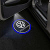 VOLKSWAGEN Volkswagen EOS Premium Puddle Lights Multiple Designs 2011-2025 Volkswagen Logo + Blue Circle 1 Set - 2 Doors