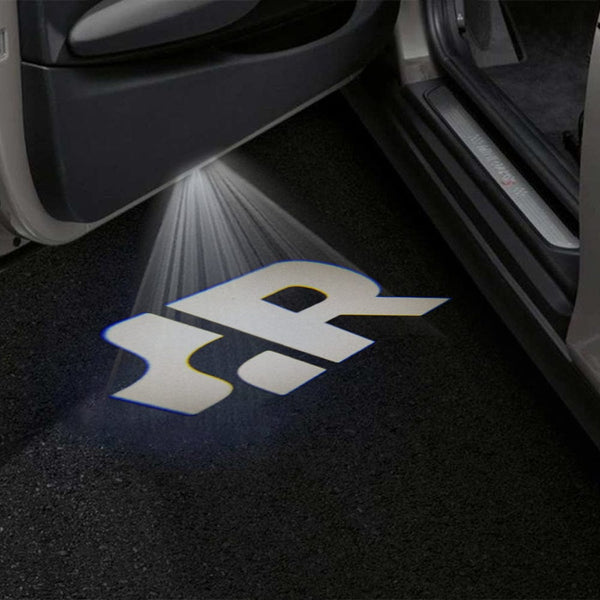 VOLKSWAGEN Volkswagen Golf MK5/MK6/MK7 Premium Puddle Lights Multiple Designs 2003-2025 R Logo 2 - 1 Set - 2 Doors / Volkswagen Golf MK5 - 2003-2008