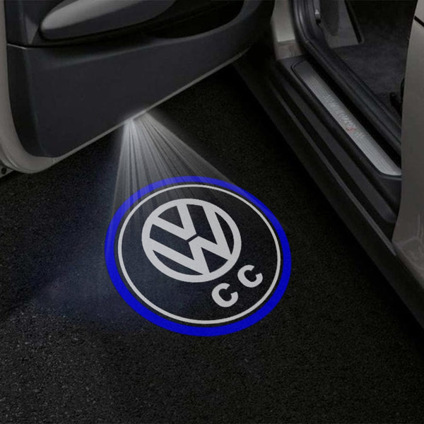VOLKSWAGEN Volkswagen Lamando Premium Puddle Lights Multiple Designs 2014-2025 Volkswagen CC Logo Blue - 1 Set - 2 Doors