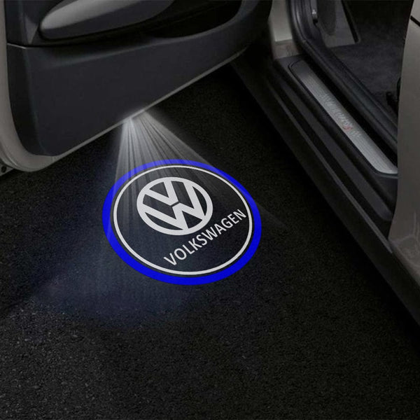 VOLKSWAGEN Volkswagen Magotan Premium Puddle Lights Multiple Designs 2006-2023 Volkswagen Logo With Blue Circle - 1 Set - 2 Doors