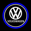 VOLKSWAGEN Volkswagen Touareg MK2 Premium Puddle Lights Multiple Designs 2010-2018 Volkswagen Logo + Red Circle 1 Set - 2 Doors