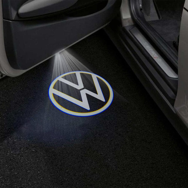 Volkswagen Logo With White - 1 Pair - 2 Doors