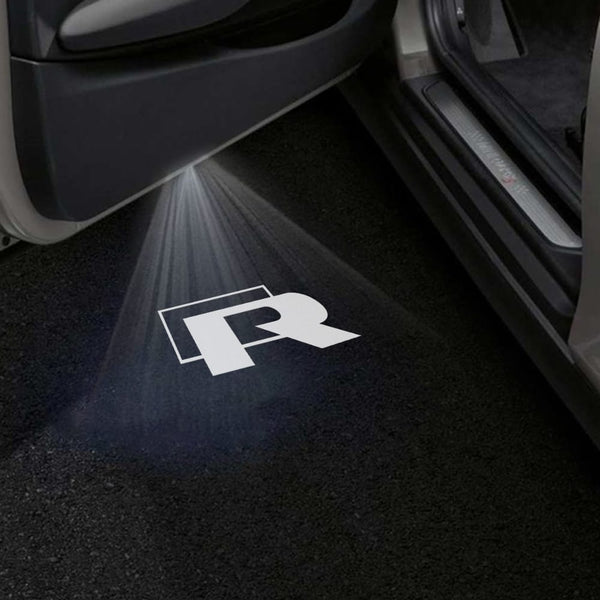 VOLKSWAGEN Volkswagen Vento Premium Door Puddle Lights Various Designs 2012-2026 R Overlay Logo - 1 Pair 2 Doors